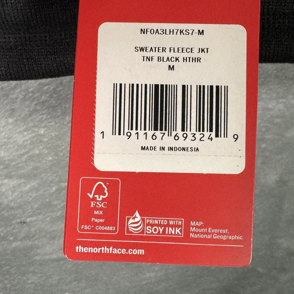The North Face Jacket Mens M‎ Black Fleece Full Zip Visus Therapeutics Sweater